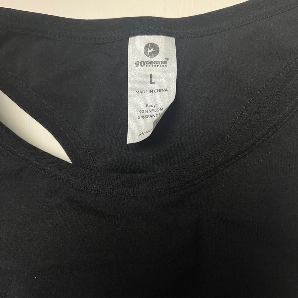 90 Degree By Reflex Athletic Sporty Black Padded Activewear Sports Bra Sz Top L - Picture 3 of 8